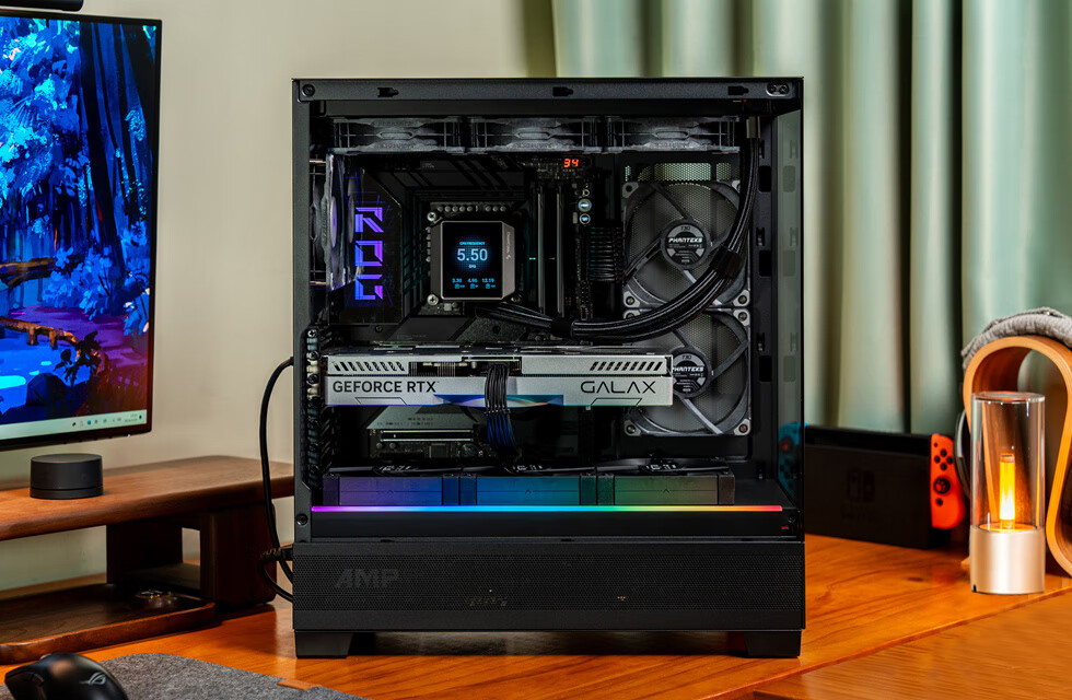 PHANTEKS XT523 View Black Sea View Tempered Glass Full View TX Motherboard Case for Desktop Computer (Side ARGB Light Strip/360mm Water Cooling Support/Type-C) 23