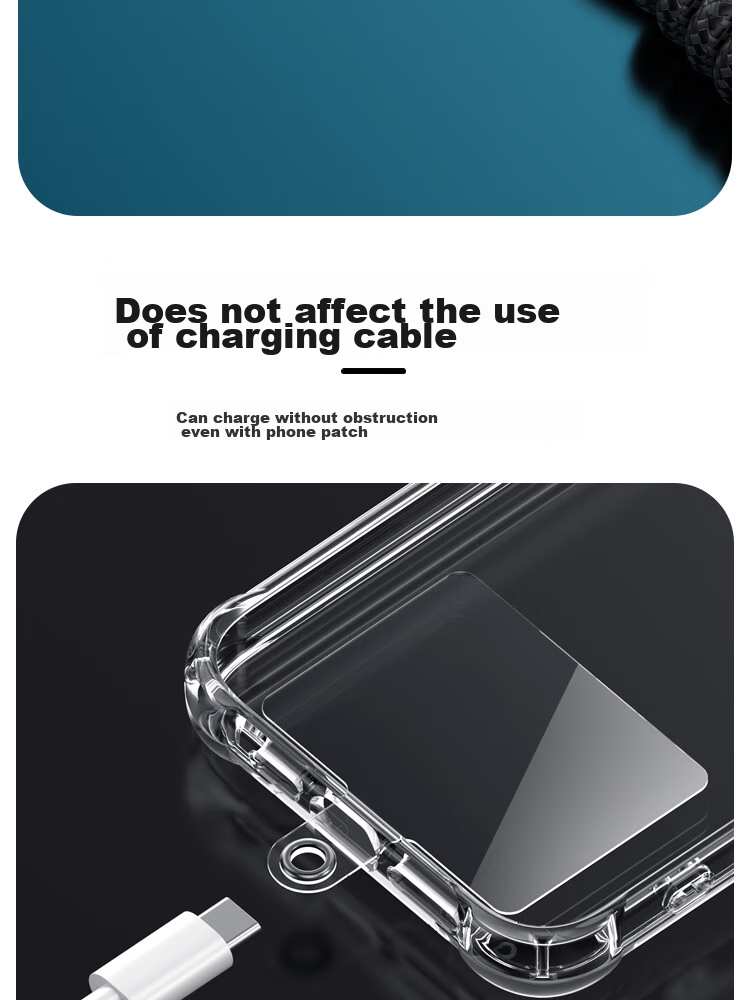 ESCASE [6-Pack] Phone Lanyard Stickers, Phone Case Clips, Phone Accessories, Crossbody Lanyard, Compatible with Keychains, Anti-Loss Cards, ID Cards, USB Drives, Detachable TPU Transparent Fixed Clips 8