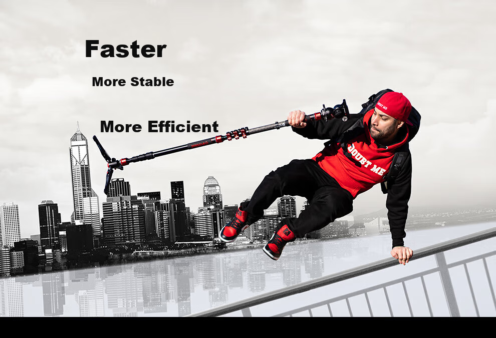 IFOOTAGE C180F-P Carbon Fiber Monopod, Foot-Operated Unlocking, Professional Photography And Videography Tripod, DSLR Camera And Camcorder Hydraulic Damping Ball Head Monopod 1