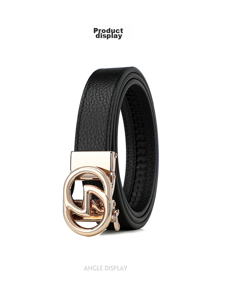 CROCODILE Top-Grain Leather Women's Belt with Automatic Buckle, Fashionable Casual Versatile Waistband, Birthday Gift for Women T3603 11
