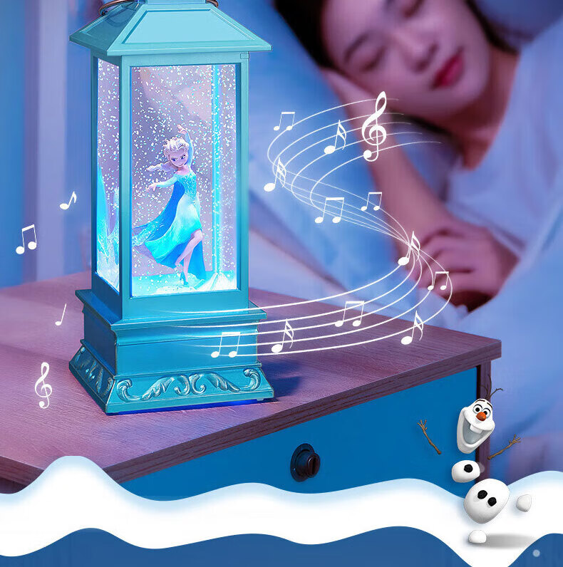 Disney Frozen Elsa Princess Musical Music Box Crystal Ball for Girls Aged 7-14, Children's Birthday Gift Wind Lamp Elsa 17