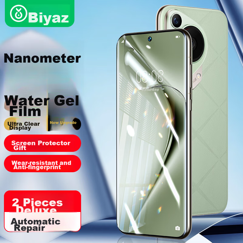BIAZE [Full Screen Nano 2 Pieces] Hydrogel Soft Film for Huawei Pura80Pro+/+Ultra, P70pro+/+Ultra Phone Screen Protector, Non-Tempered Anti-Fingerprint JM967