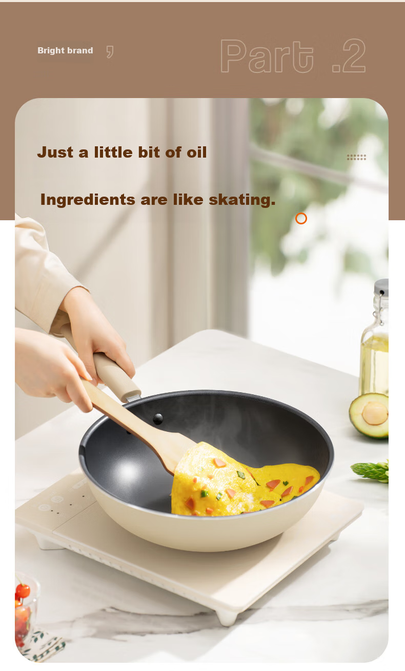 SUPOR Wok 32cm Non-Stick Pan Flat Bottom Household Stir-Fry Pan Antibacterial Wok Compatible with Gas And Induction Cooktops VC32SP05 4