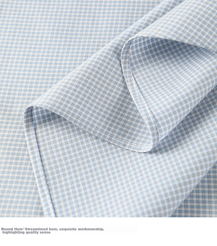 YOUNGOR Men's Shirt, Autumn Business Casual Long-Sleeve Shirt for Young Men, Blue Plaid, Size 38 21