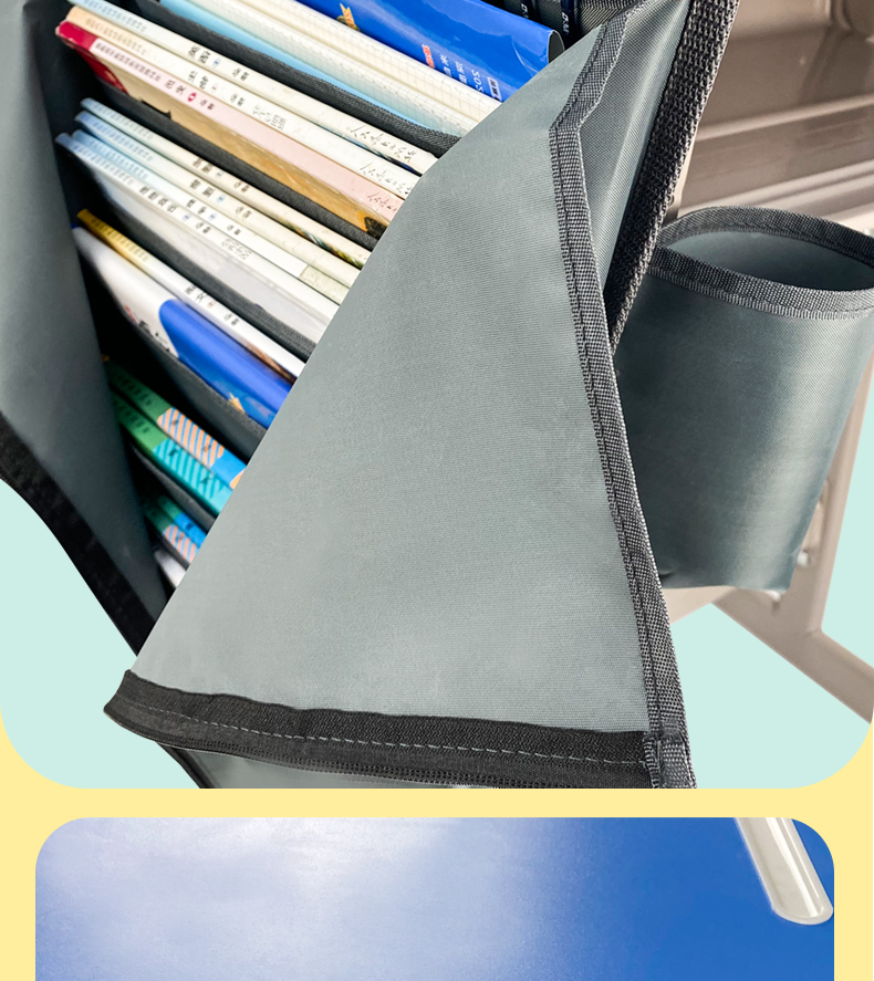 Jindeli 13-Tier 18-Compartment Desk Organizer with Hanging Bag, Large Capacity Side Storage Bag for Middle And High School Students, Desk Hanging Bag Storage Solution, Black DC1932 15