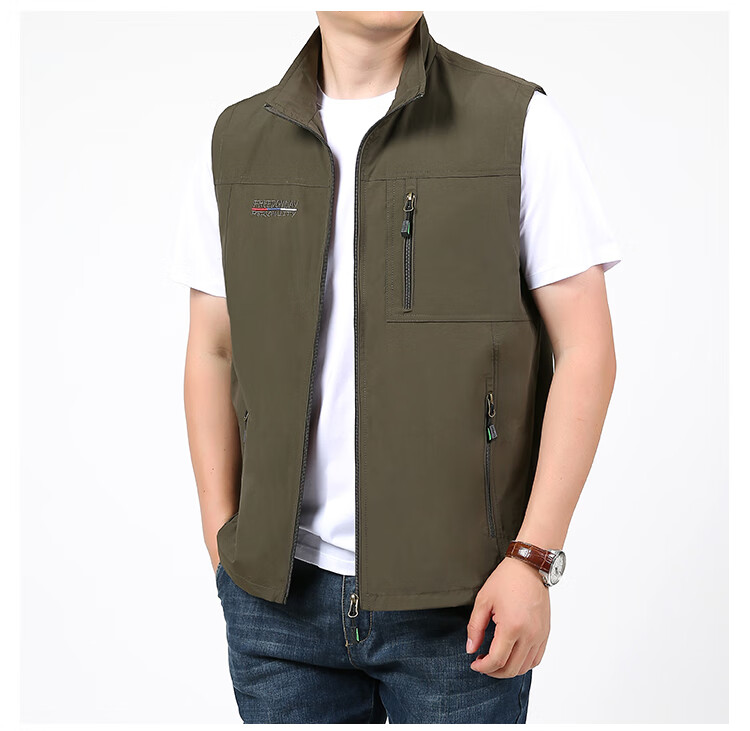 VANCAMEL Men's Outdoor Quick-Dry Casual Vest with Multiple Pockets for Fishing And Photography, Khaki, 2XL 7