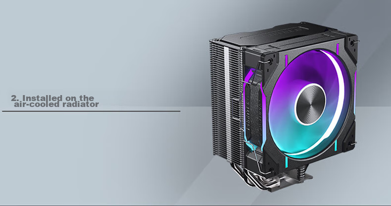 PHANTEKS D30 Building Block Version Anti-Leaf 14cm Case Water Cooling Radiator ARGB Temperature Control Fan (30mm Thick / Hidden Screw Holes / Wireless Cable Connection / Single Package / Black) 12
