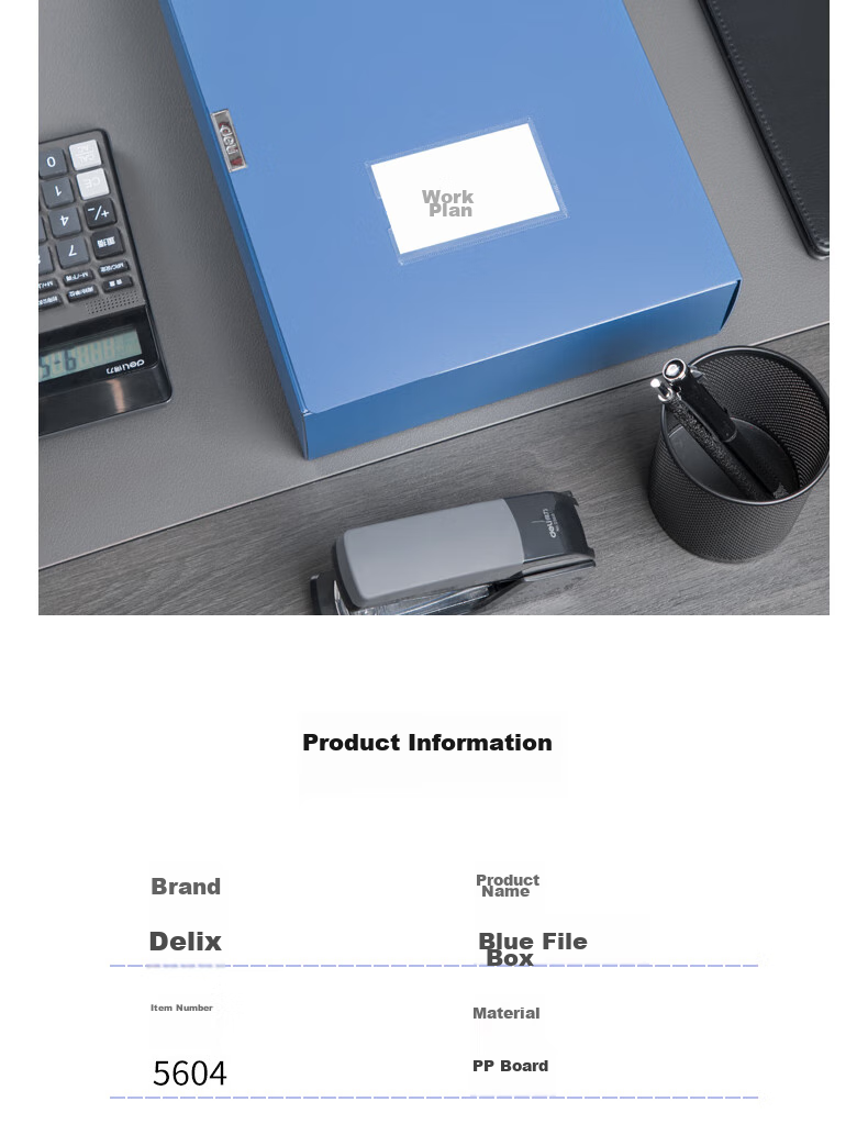 Deli Extra Wide 75mm A4 File Box Wholesale, Thickened Party Building Archive Box, Desktop Exam Storage, Accounting Supplies, 5604 12