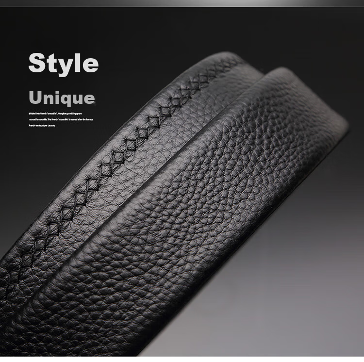 CROCODILE Men's Belt, Top-Grain Leather, No Pin Buckle, with Holes, Casual Belt for Men, Waist Belt ZT068 2