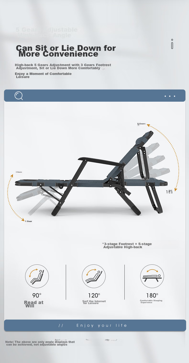 Restar Folding Chair for Office Nap, Hospital Companion Care, Portable Leisure Chair, Lounge Chair with Upgraded Oxford Fabric 3