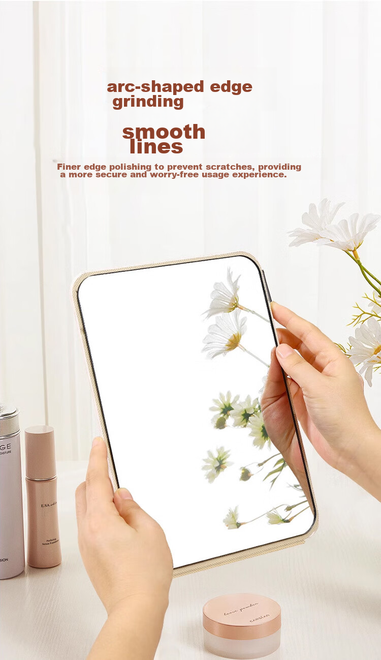 Baoshi Folding Portable Makeup Mirror, High-Definition Mirror Surface, Dual-Use for Dormitory And Bathroom, Dressing Table Mirror 2