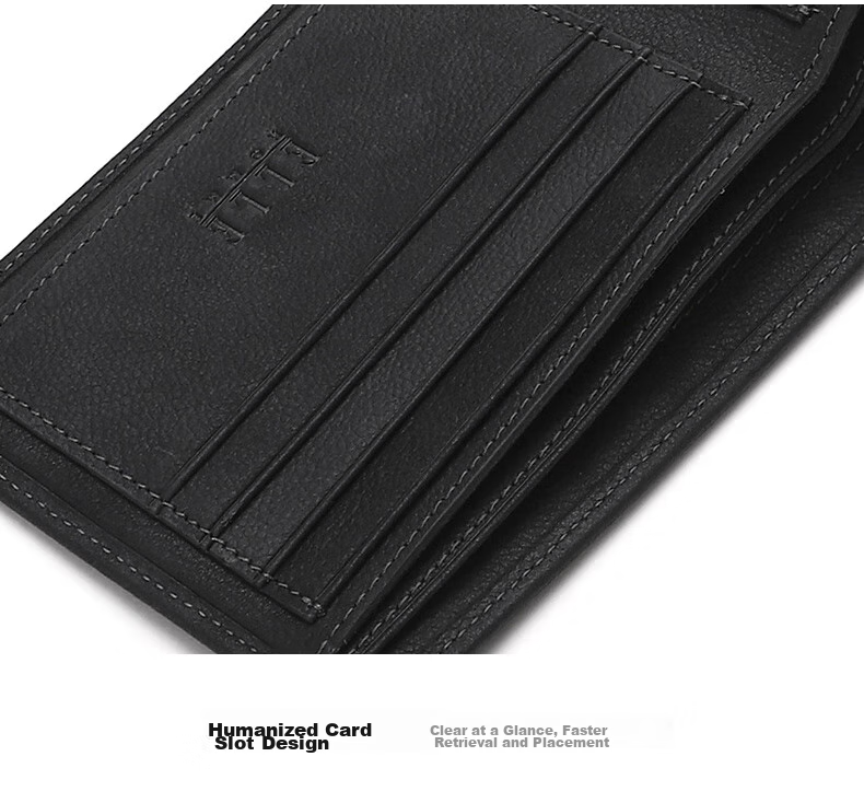 ELLE HOMME Men's Short Wallet, Top-Grain Leather Multifunctional Card Holder Horizontal Style Money Clip 1520, Birthday Gift for Boyfriend 10