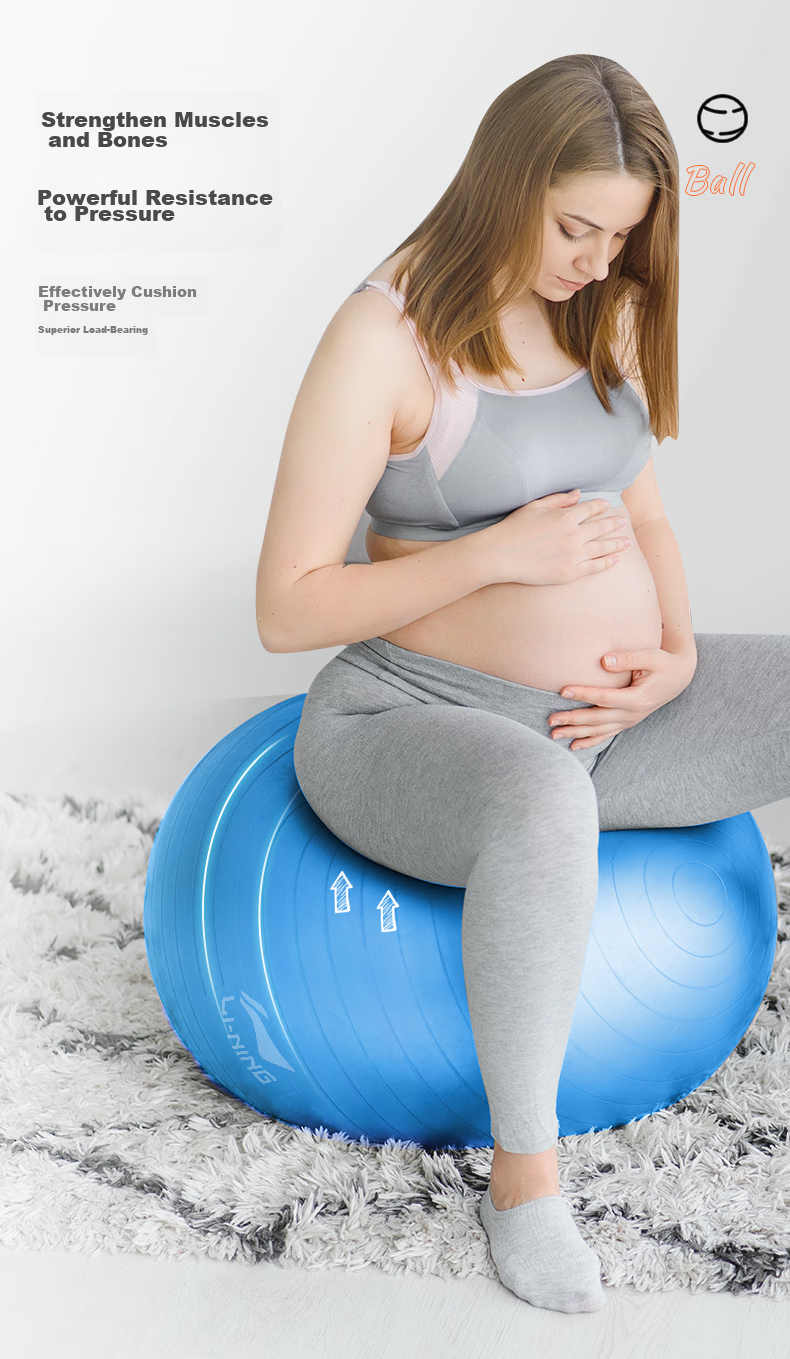Li-Ning Yoga Ball, Squatting Aid, Baby Soothing Tool, Fitness Equipment for Adults And Pregnant Women, Sensory Integration Training, Thickened Professional Anti-Burst Non-Slip Ball 7