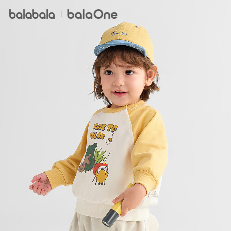 BALABALA Children's Clothing, Baby Sweatshirt, Boys And Girls Long-Sleeve Top, Cartoon Print Autumn Wear, Cute Style, 209325121201