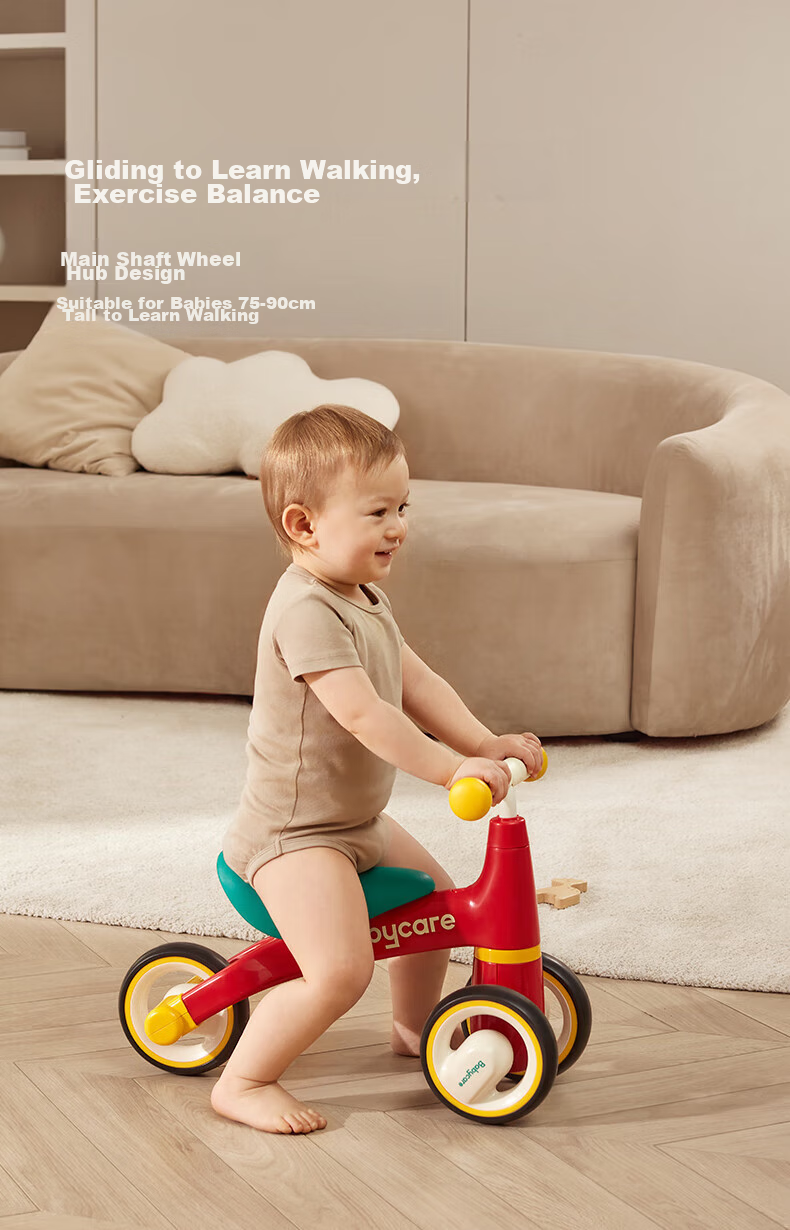 Babycare Children's Balance Bike, Four-Wheel Gliding Scooter, Toddler Walker without Pedals, for Ages 1-3, First Birthday Gift, Yuanli Qing 5