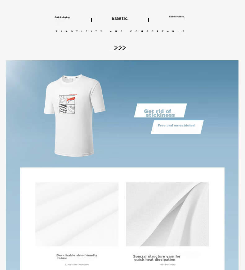 Li-Ning Badminton Shirt Saca Culture Series Unisex Comfortable Breathable Short-Sleeve T-Shirt Cultural Shirt, White, 3XL 5