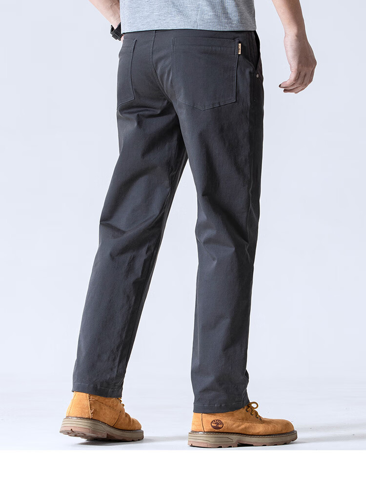 JEEP SPIRIT Men's Casual Pants, Spring Loose Straight-Leg Trousers, Men's Business Long Pants, Dark Gray, Size 28 4