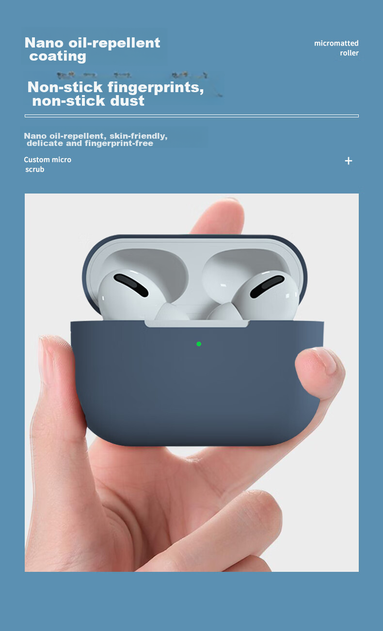 KMaxAI AirPods Pro Second Generation Protective Case, Silicone Soft Shell with Lanyard Hook, Apple True Wireless Earphones 2, C-Type Frosted Case, Anti-Fingerprint, Solid Color Simple Design, Xiangyi Ka 8