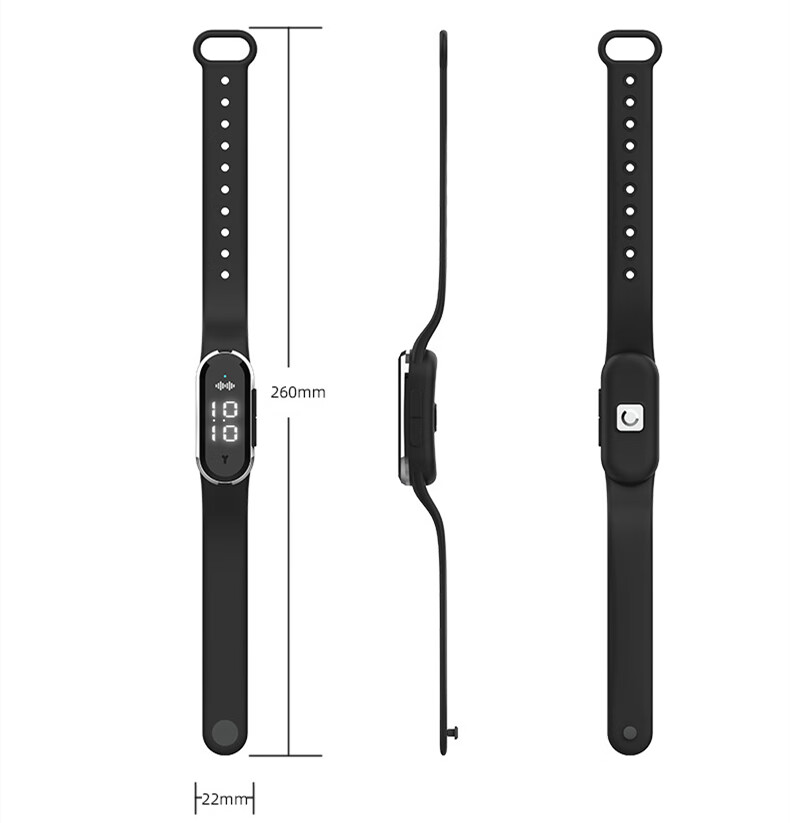 Andatong Anti-Static Wristband, Static Eliminator Human Body Wristband Device, Winter Smart Adult Wireless Bracelet for Men And Women, Gray [Smart Time + Mosquito Repellent] Elegant Black Style 12