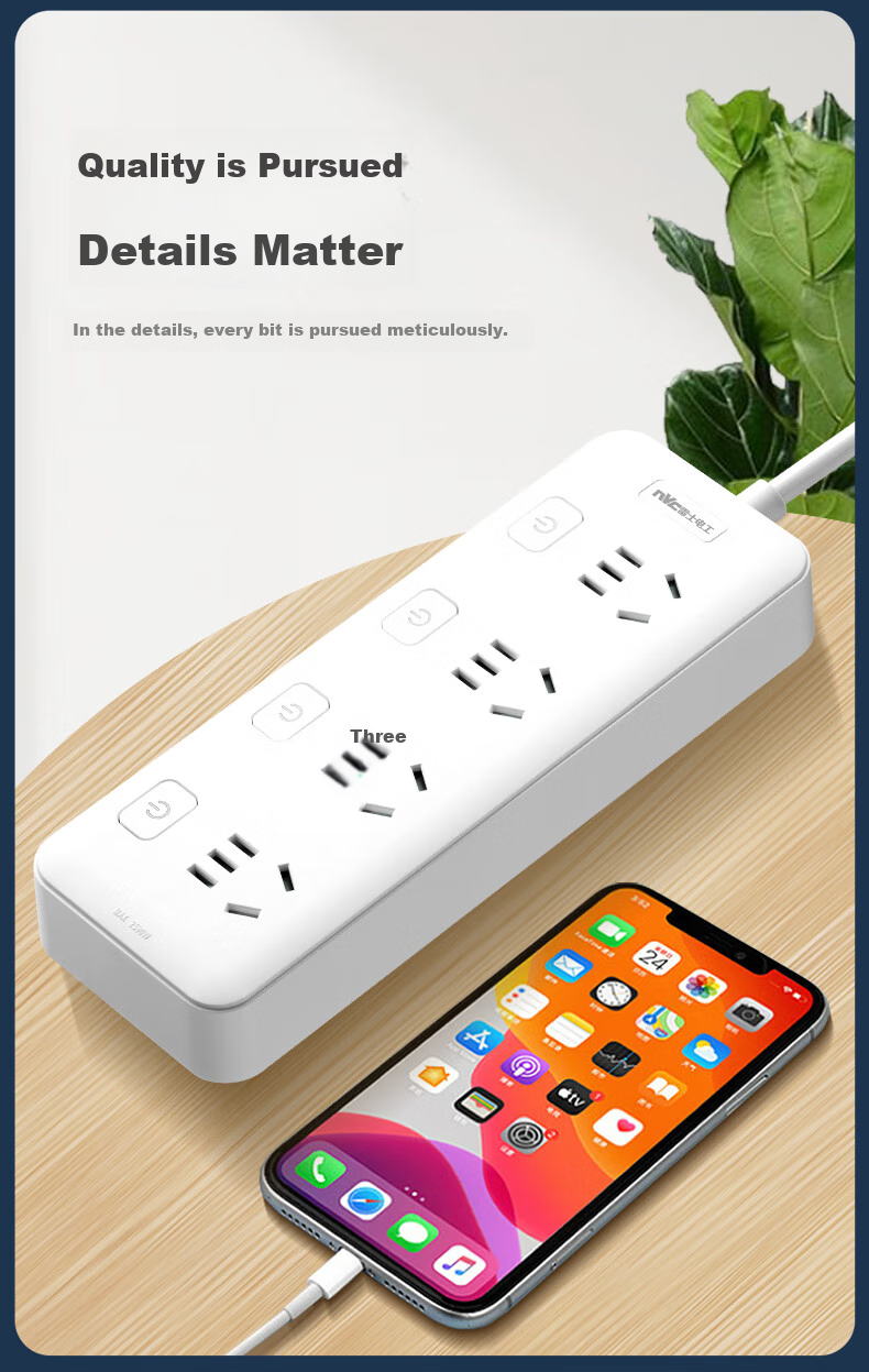 NVCleishidiangong 4-Outlet 1.8m Power Strip, Extension Cord, Socket Board, EP443 7