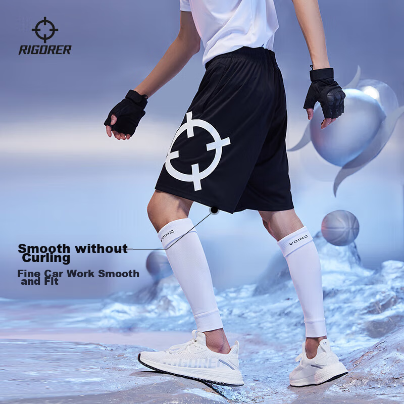 RIGORER Zongzilong Same Style Training Running Fitness Breathable Quick-Dry Knit Pants Z122211522 Pure Black 2XL
