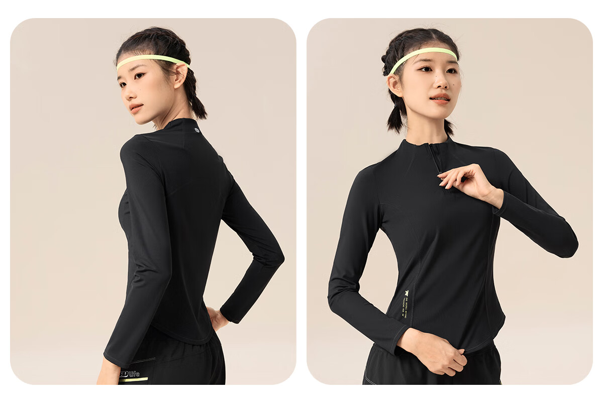361° Women's Long-Sleeve Sports Top, Half-Open Yoga Wear, Spring And Autumn Running Training Suit, Slim-Fit Yoga Fitness Clothing 21