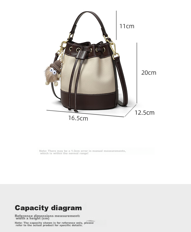 Viney Leather Handbag, Women's Crossbody Bucket Bag, Luxury Shoulder Tote Bag, Practical Birthday Mother's Day Gift for Mom 5