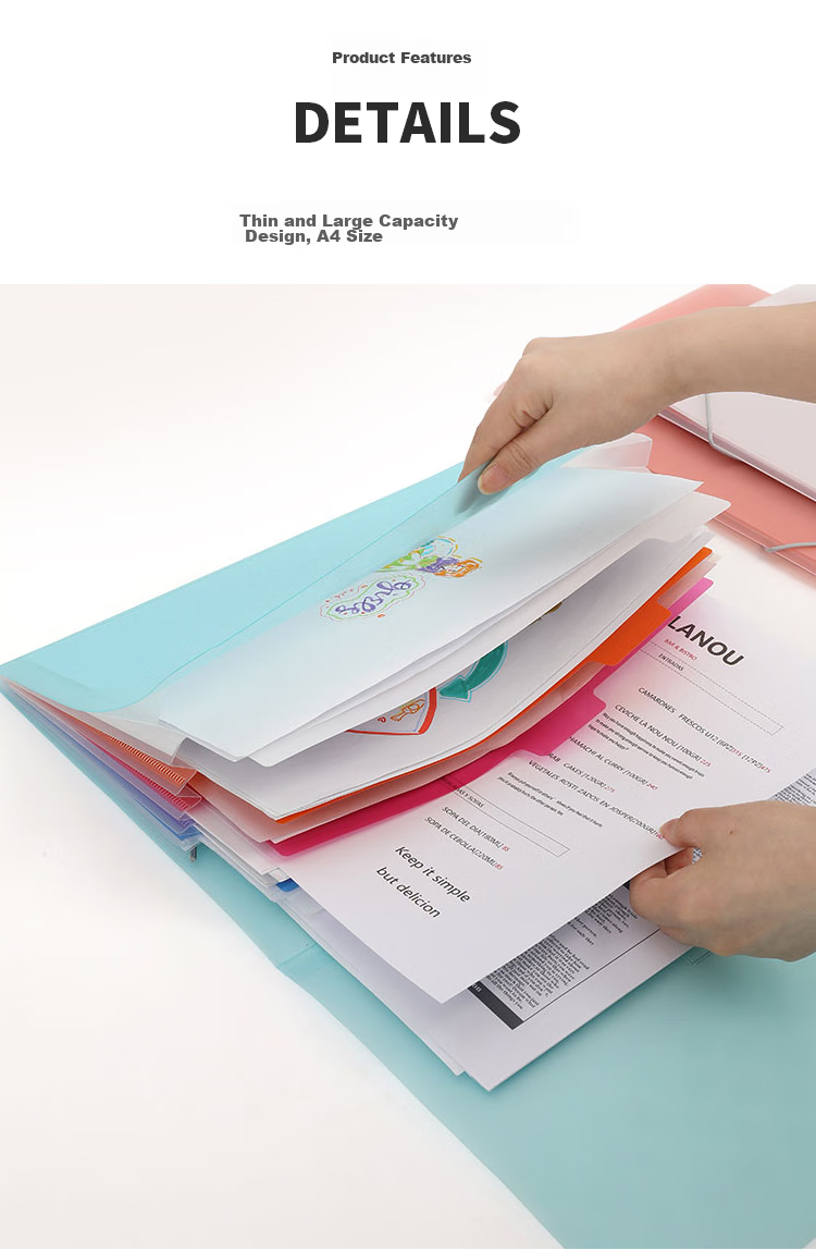 KOKUYO A4 Accordion File Folder, Light Color Cookie Style Student Thin Document Organizer with Elastic Band, 6 Layers 7 Pockets Yellow 1 Piece WSG-DFC70Y3C Digital Full Network Low Price 3