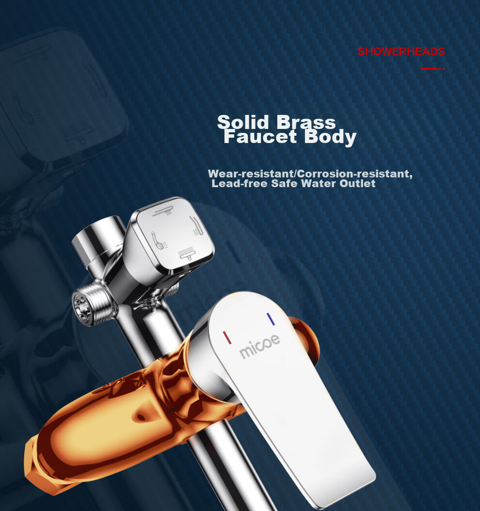 MICOE Shower Set with High-Quality Brass Faucet, Pressure-Increasing Shower Head, Four-Function Shower Kit M-A04094 14