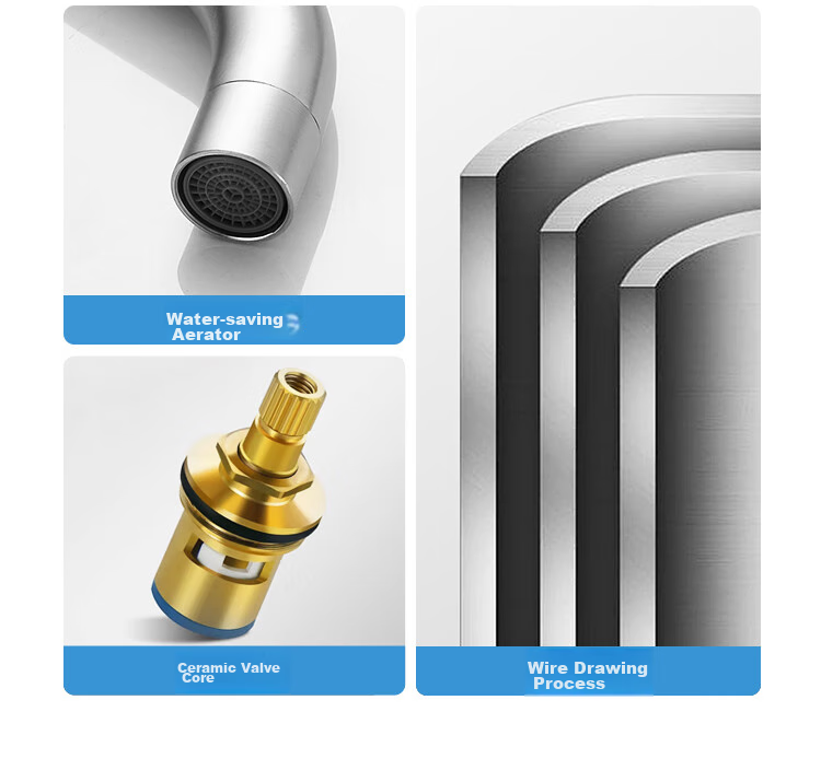 MEJUE Basin Faucet, Bathroom Sink Washbasin Vanity Heightened Faucet, Stainless Steel Single Cold Water Tap Z-016481 4