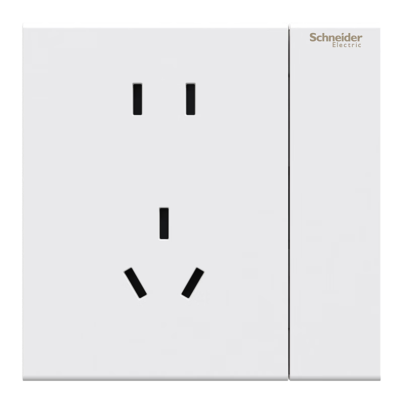 Schneider Five-Hole Socket with Dual Control Switch, 86-Type Concealed Installation Single-Pole Double-Throw Five-Hole Socket Panel, Jingshang, Frey White