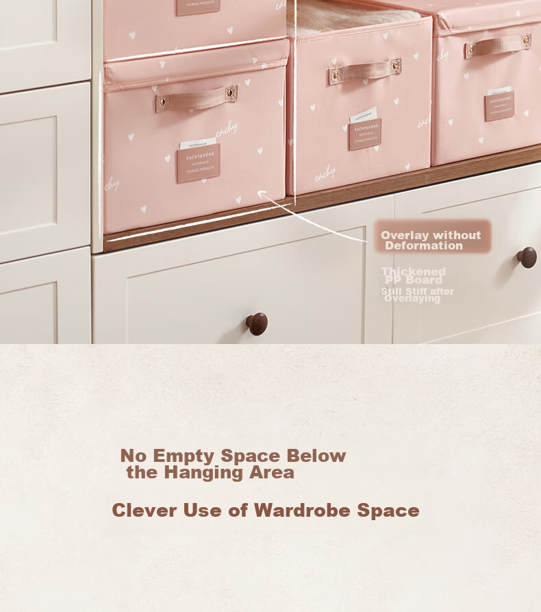EACHY Foldable Clothes Storage Box, 40L Capacity, Pink Color, 1 Piece 7