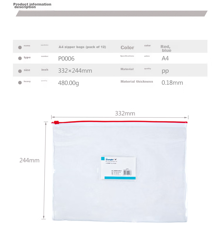 GuangBo 3C Digital All-Net Low Price 10 A4 File Folders Mesh Zipper Pouch Document Bag, 4 Mixed Colors Randomly Shipped A6122 2
