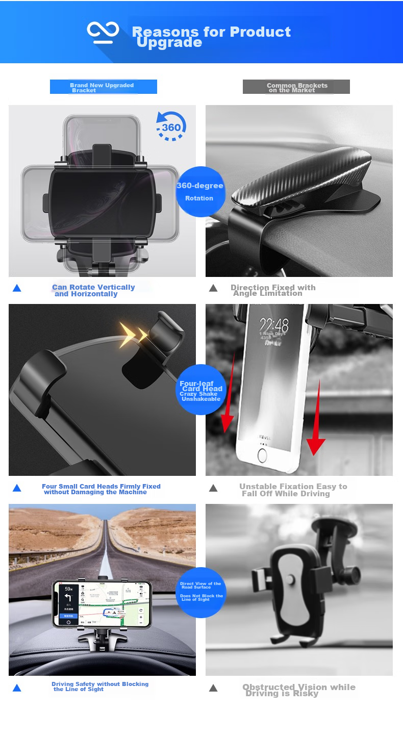 Kylie Car Phone Holder Rearview Mirror Phone Mount High-Deer Navigation Bracket Multifunctional Car Phone Holder Car Accessory + 3-in-1 Data Cable + Car Charger 3