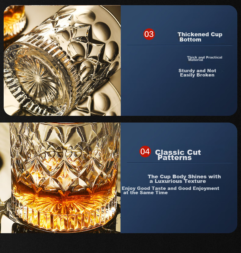 QINGPINGGUO Glass Cups, Water Cups, Tea Cups, Beverage Cups, Wine Glasses, Liquor Glasses, Whiskey Glasses, 220ml*6 Pieces, Colorful Box Packaging 9