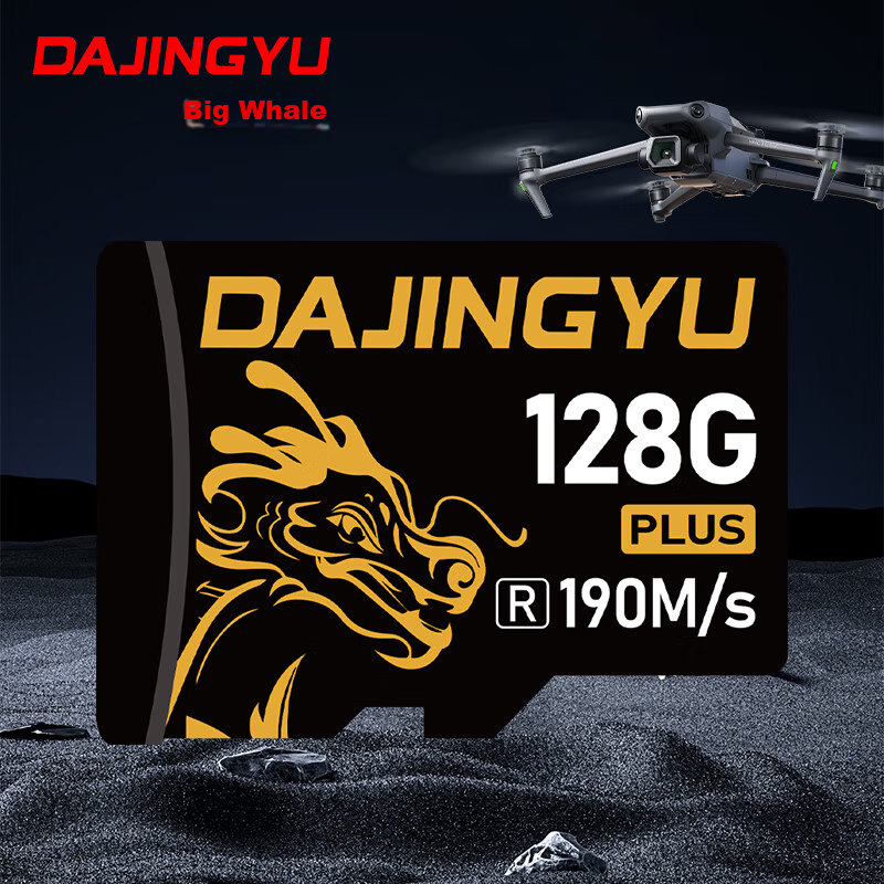 DAJINGYU, Big Whale TF Card (Micro SD), 128GB, DJI Pocket 3/4 Memory Card, Action5 Action Camera Storage Card, Compatible with Drones And Game Consoles
