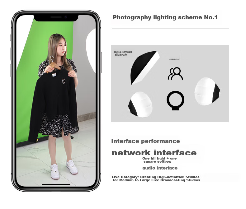 Hakutatz LG-300W Deep Softbox Kit, Live Streaming Fill Light, Professional Photography Lighting, Soft Sunlight Lamp, Continuous Light, Children's Portrait Photography, Video Portrait, Streamer Clothing Light Box Equipment 9