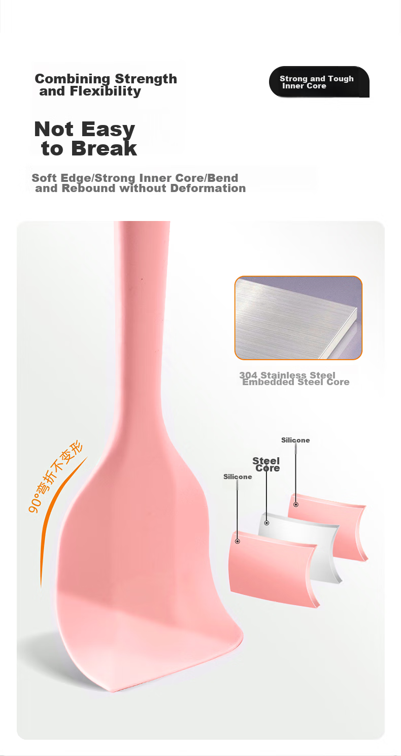 MEIJINJIA Large Silicone Spatula, Baking Tool, Cake Cream Butter Scraper, Oil Brush, Baby Food Tool, Mixing Spoo 7