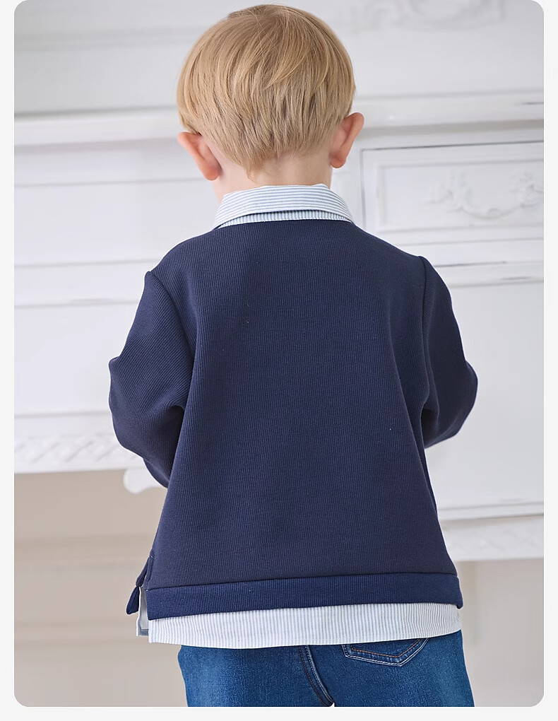 David Bella Kids Winter Hoodie Boys Fleece-Lined Layered College Style Top 1