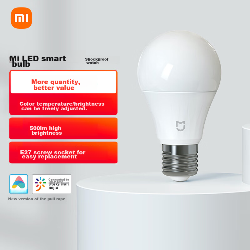 MIJIA Xiaomi LED Smart Bulb Bluetooth MESH Version, Xiao Ai Control, Home Use Globe Light Bulb, Adjustable Brightness And Color Temperature, 4.5W