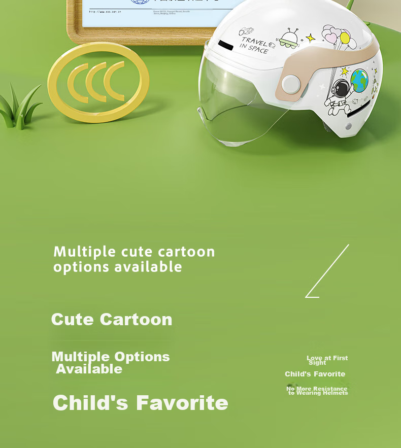 NEVA 3C Certified Kids Helmet Summer Cartoon Cute Baby Safety Cap Lightweight Comfortable for Boys and Girls Ages 3-12 Electric Motorcycle Scooter 3