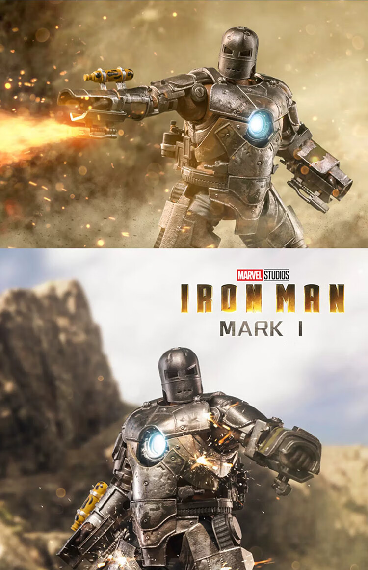 Marvel Iron Man Action Figure Light-Up Version MK3 Model Display Piece Gift for Boys' Birthday 4