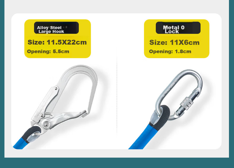 Geermu Safety Belt, National Standard Single Waist-Style Belt, Safety Rope Work Harness, GD3677 Single Small Hook, 1.8 Meters 7