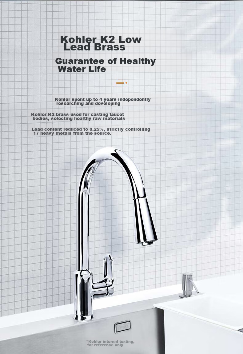 Kohler Kitchen Faucet Taoli High-Arc Pull-Out Faucet Copper Alloy 24339T Upgraded Version 5