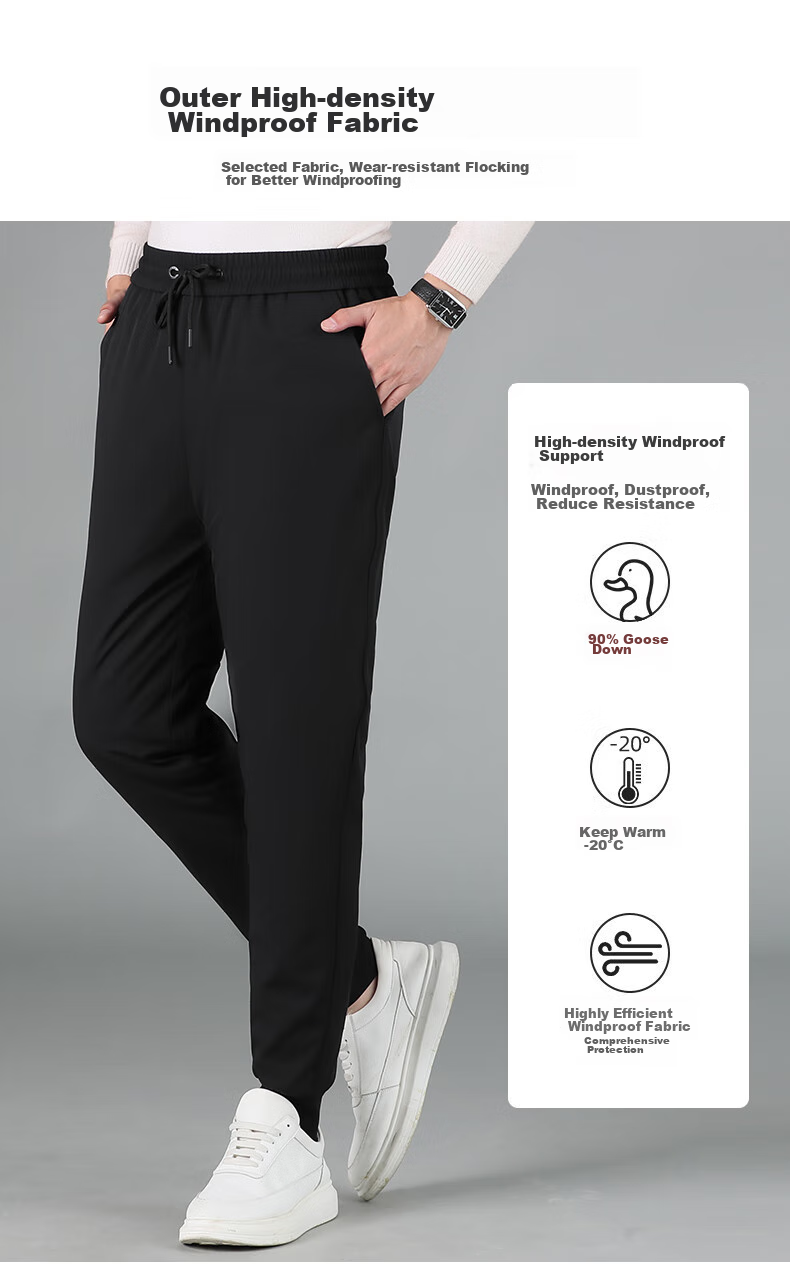 YAYA 90% Goose down Pants, Winter Thermal Leggings for Men And Women, Couples Matching Style, Warm Thick Fleece-Lined Pants, Tapered Men's Trousers 9