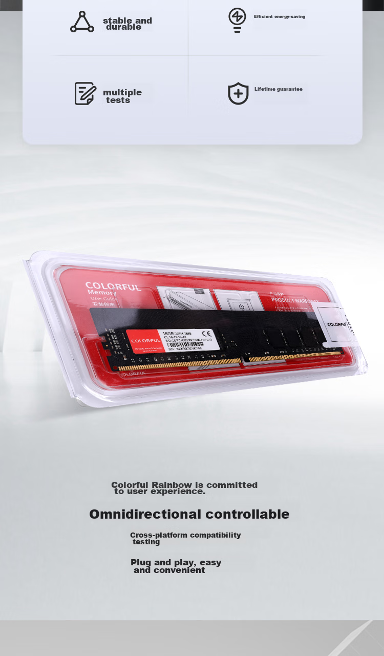 Colorful 8GB DDR4 2666 Desktop Memory, Puli Series, C19 OpenCL Compatible 4