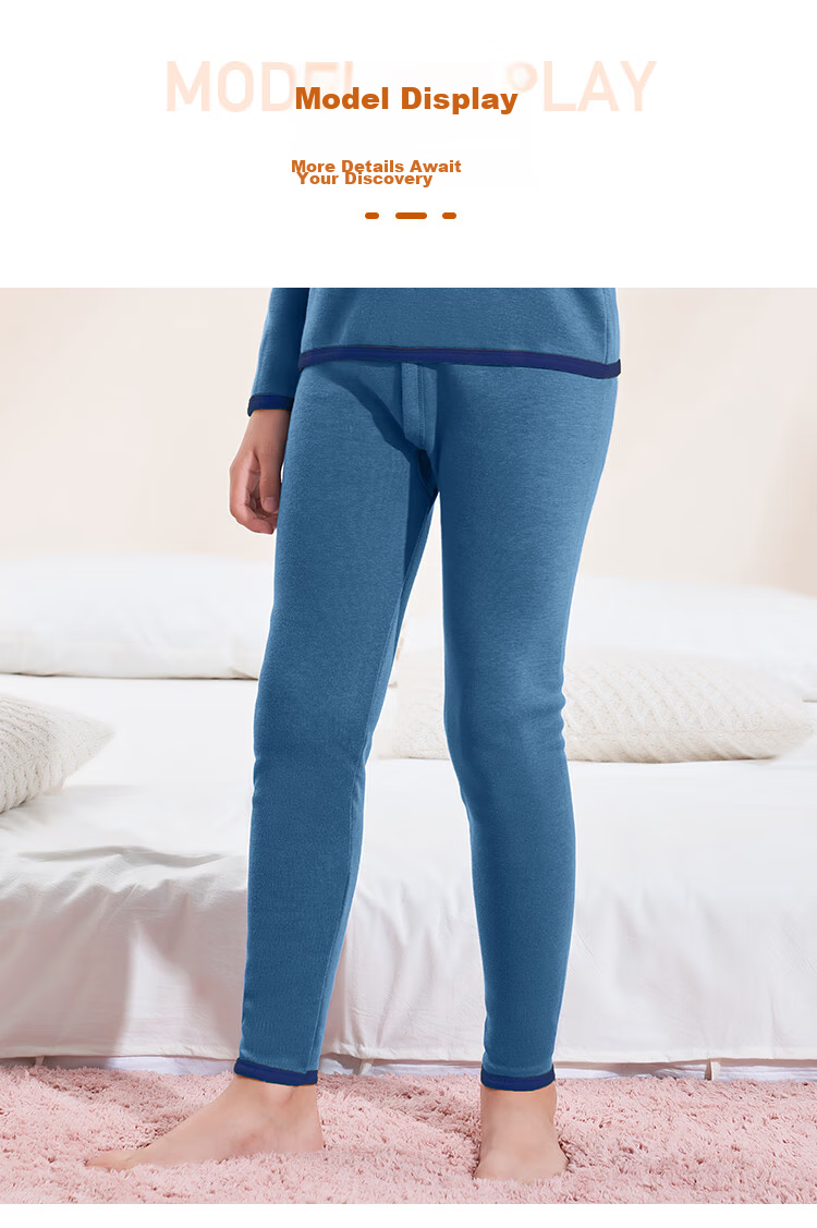 LangSha Autumn New Children's Thermal Pants, Boys And Girls Inner Wear School Uniform Essential, Baby Autumn And Winter Fleece-Lined Thick Cotton Long Johns, Size 110 10