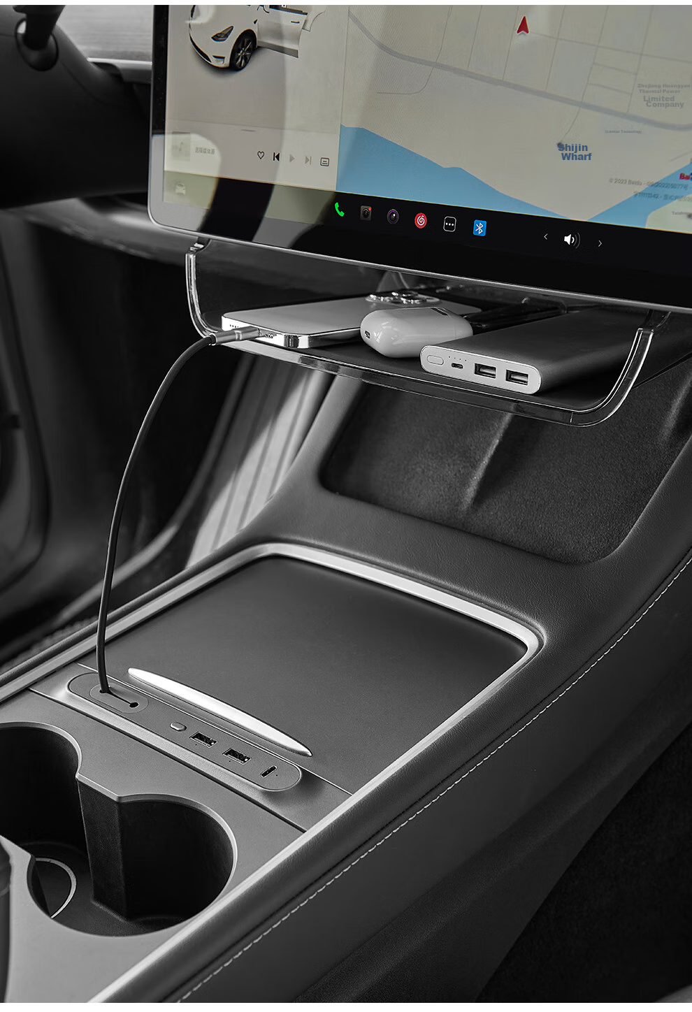 3W Auto-life Magnetic Storage Box for Tesla Refreshed Model 3/Y And Model Y-L, Compatible with Under-Screen Storage Compartment 8