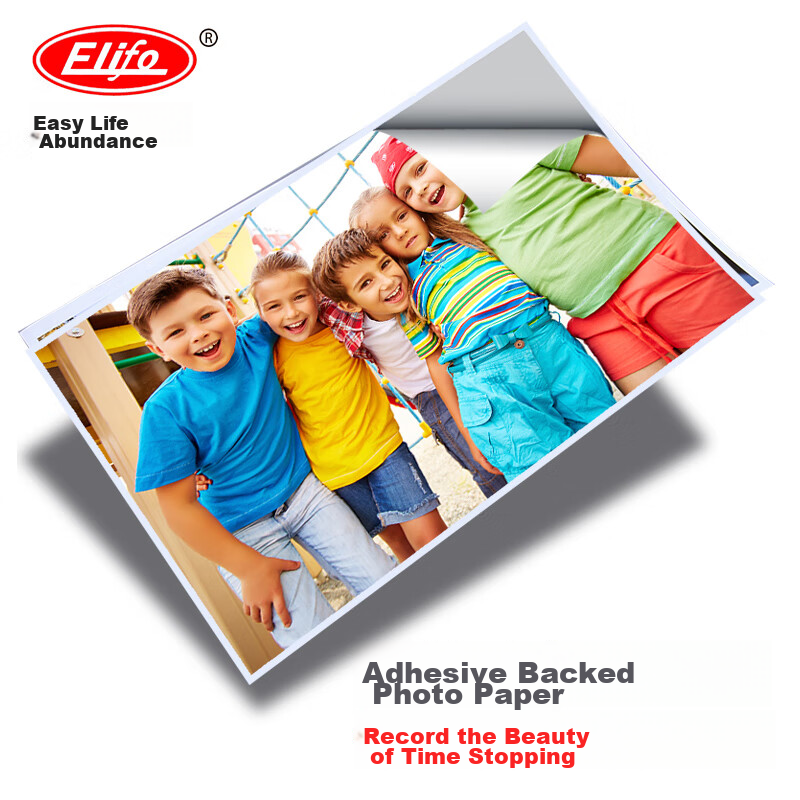 Elifo A5 Self-Adhesive Photo Paper with Backing, High Gloss Photo Paper, Self-Adhesive Paper for Photos, Self-Adhesive Printing Paper, Sticky Self-Adhesive, 100 Sheets