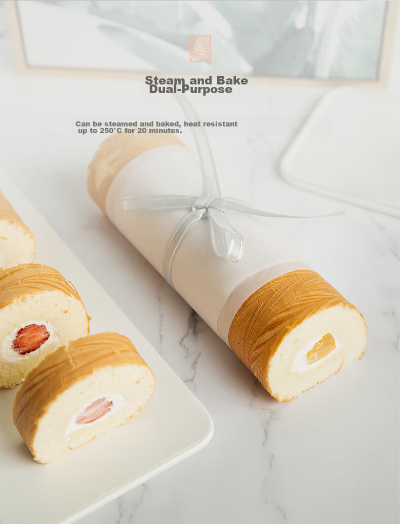 FOR BAKE Silicone Paper 20m, Barbecue Oil-Absorbing Paper, Steamer Paper, Air Fryer Paper, Oven Paper, Baking Paper, Roasting Tray Paper, 3 Rolls 2